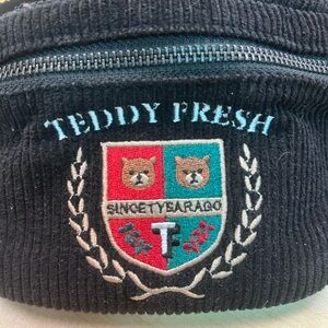 Teddy Fresh black corduroy Fanny pack